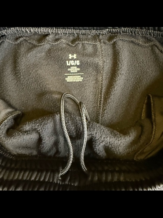 Under Armour Men's Black Fleece Jogger Pants 100% Polyester Activewear L Loose - Picture 6 of 11